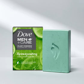 Dove Men+Care bar held in hand to show true 5 oz size