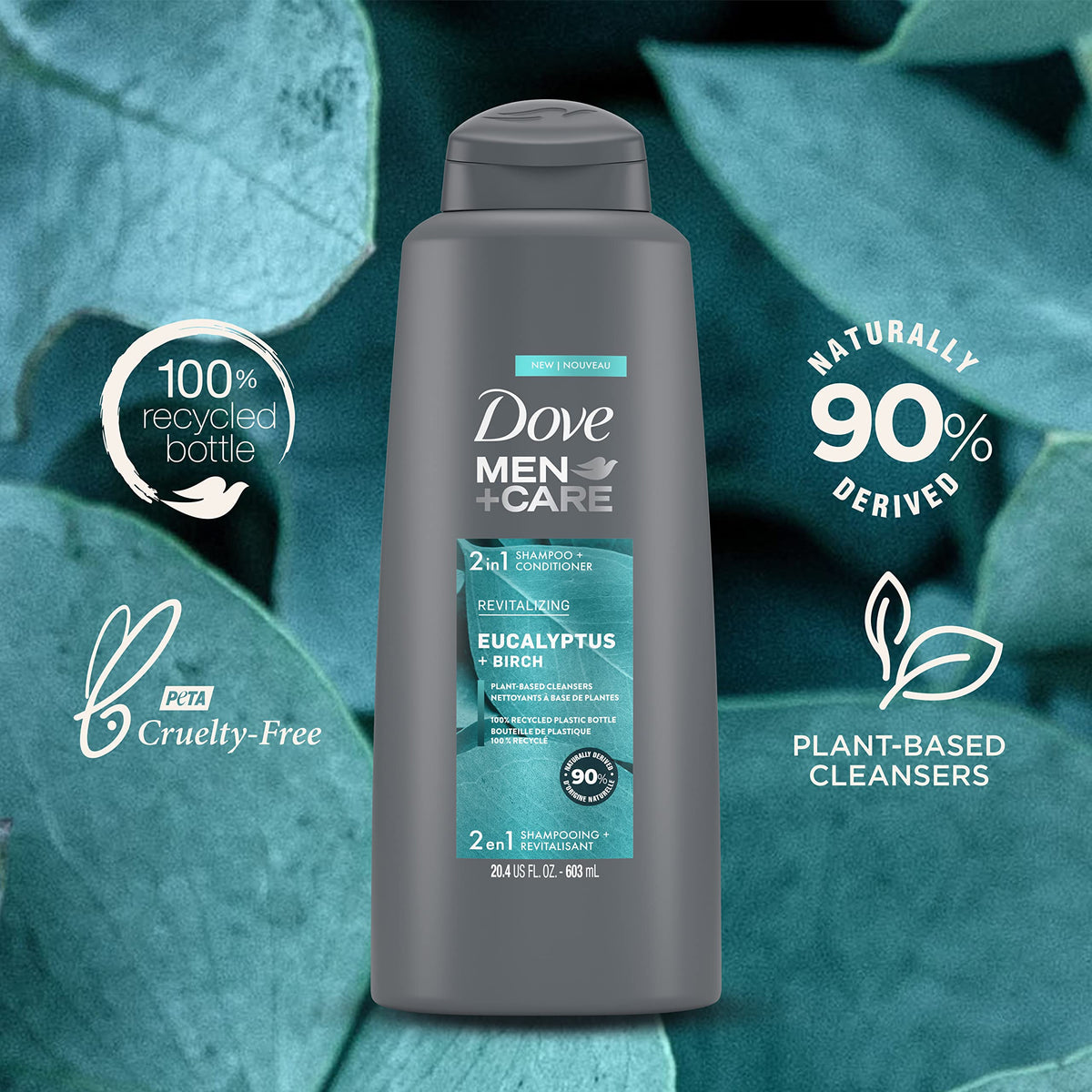 DOVE MEN + CARE palm lather demonstrating soft texture and easy rinse