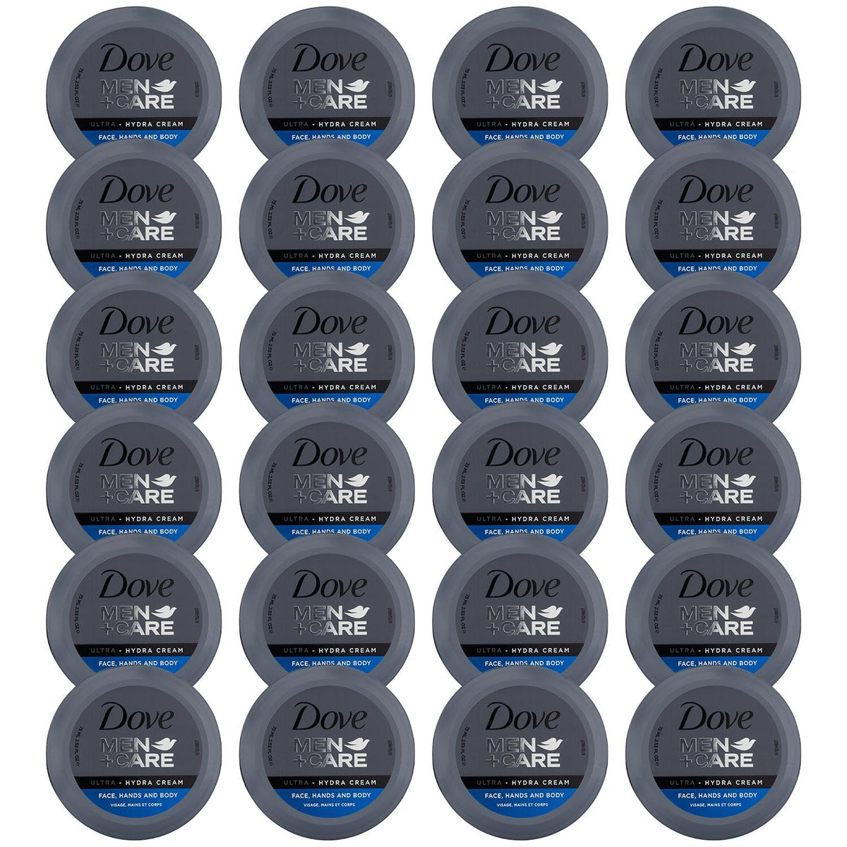 Dove Men+Care jar front view showing clean design and quick hydration