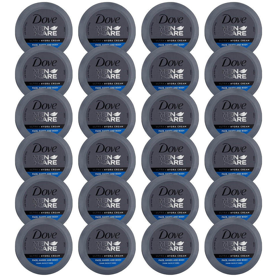 Dove Men+Care jar front view showing clean design and quick hydration