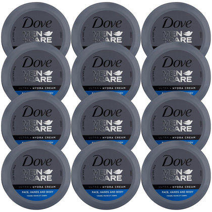 Dove Men+Care front packaging showing travel-size jar and brand convenience
