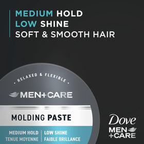 Dove Men+Care paste in hand being applied providing quick control and flexibility