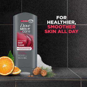 Dove Men+Care in-shower use demonstrating body and face cleansing convenience