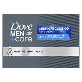 Dove Men+Care front packaging showing 10-count pack and product branding benefit moisturizing