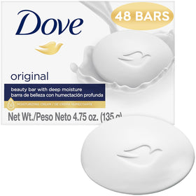 Dove original beauty bar front packaging showing quantity and benefits