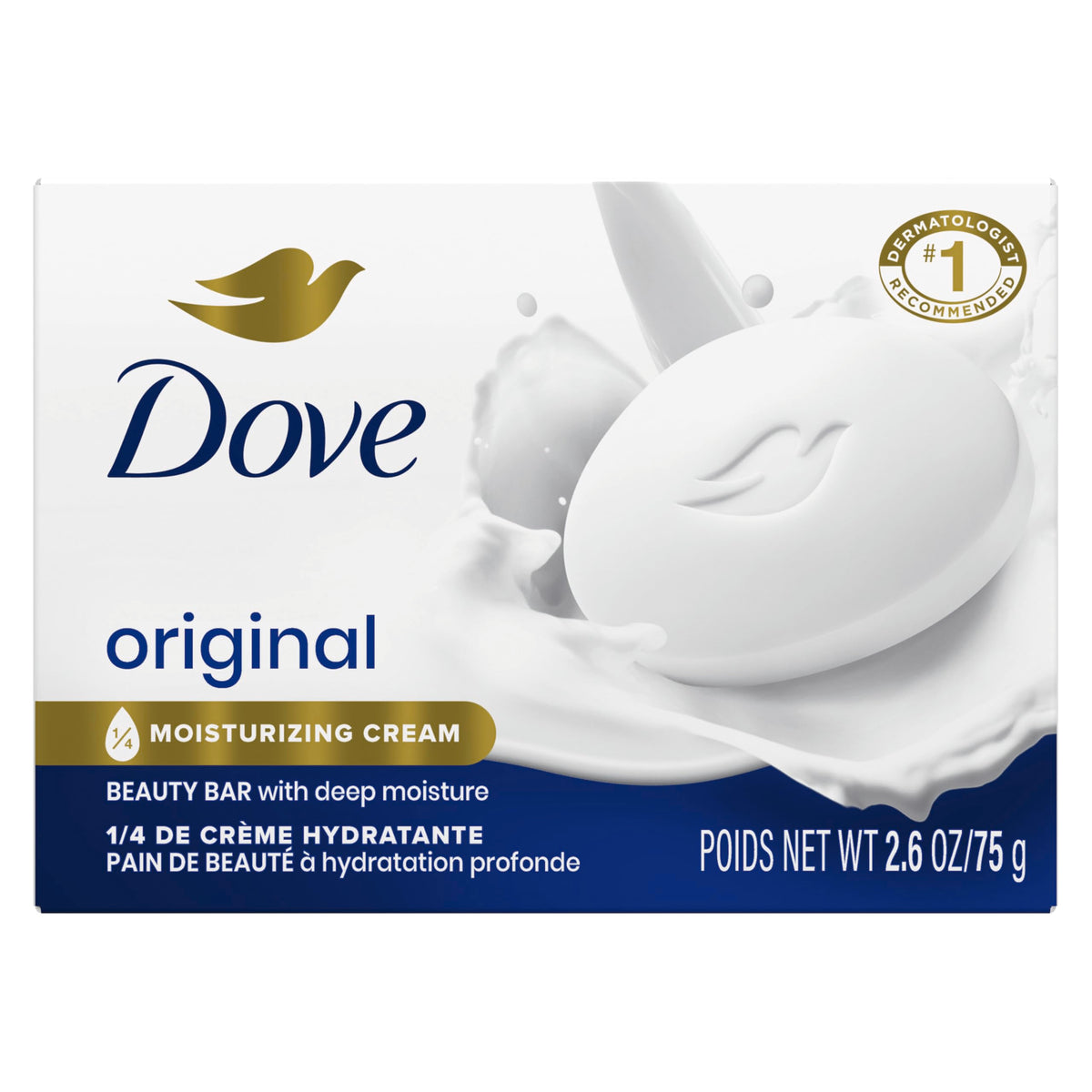 Dove front packaging showing 36-count pack and moisturizing benefit