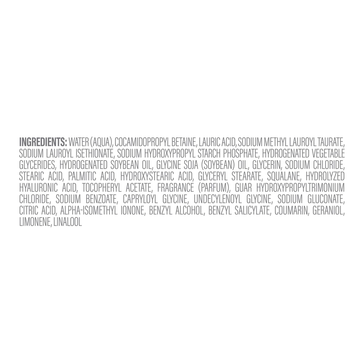 Dove packaging back label details showing ingredient list and dermatologist collaboration