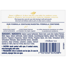 Dove single pink beauty bar angled view showing creamy texture and moisturizing benefit