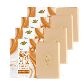 Dove front packaging showing four bars and benefit of gentle moisture