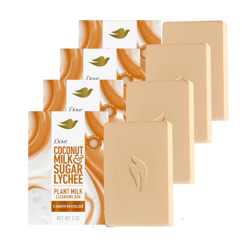 Dove front packaging showing four bars and benefit of gentle moisture