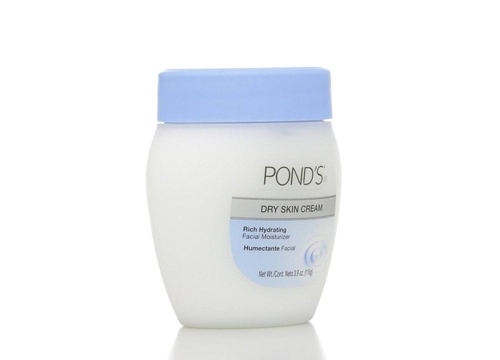 Dove displaying Pond's on a bathroom shelf lifestyle shot suggesting daily use benefits