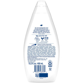 Dove pump bottle close-up highlighting easy-dispense and creamy texture