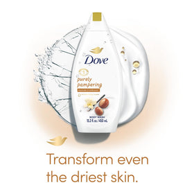 Dove pump dispensing creamy foam for gentle cleansing in shower