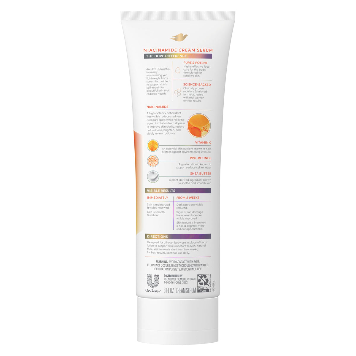 Dove cream serum texture close-up demonstrating fast-absorbing, non-greasy feel