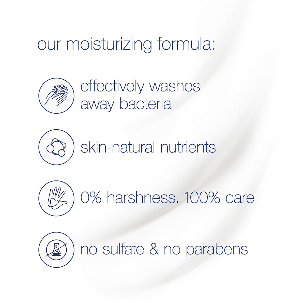 Dove creamy lather texture on skin highlighting gentle cleansing and moisture retention