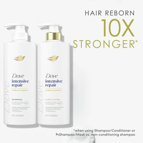 Dove three-piece set lined up to illustrate complete repair routine