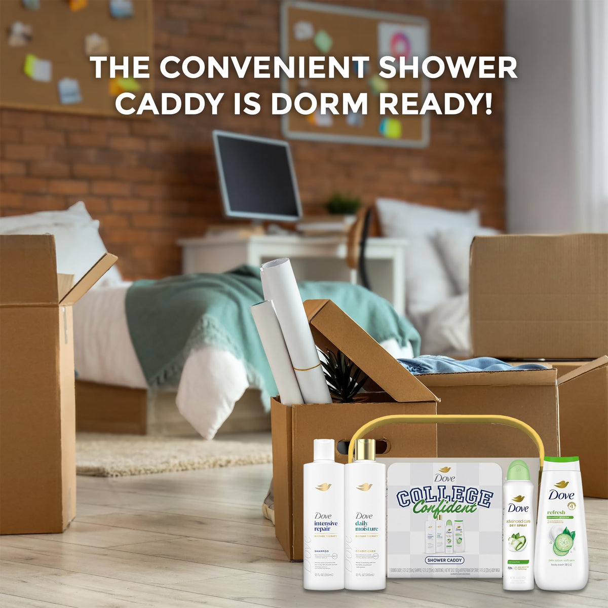 Dove shampoo and conditioner pair displaying repair and moisture benefits