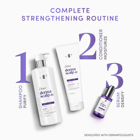 Dove shampoo lather on hair demonstrating gentle cleansing benefit