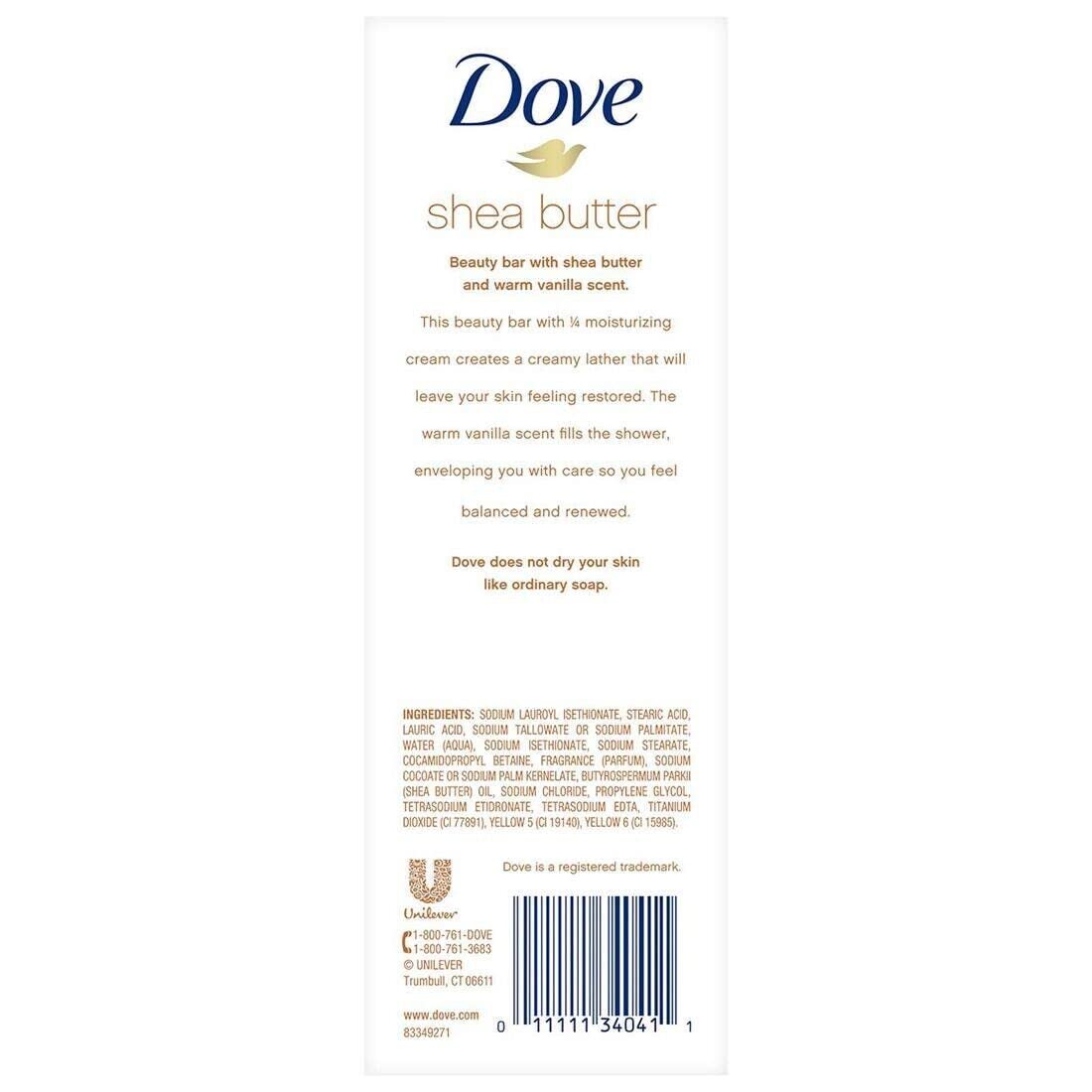 Dove close-up of shea butter bar texture demonstrating creamy lather benefit