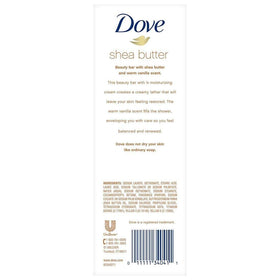 Dove close-up of shea butter bar texture demonstrating creamy lather benefit
