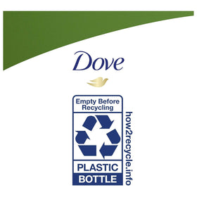Dove bottle in shower setting conveying refreshing post-shower softness