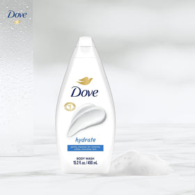 Dove bottles on shower shelf demonstrating tidy storage and daily use benefit
