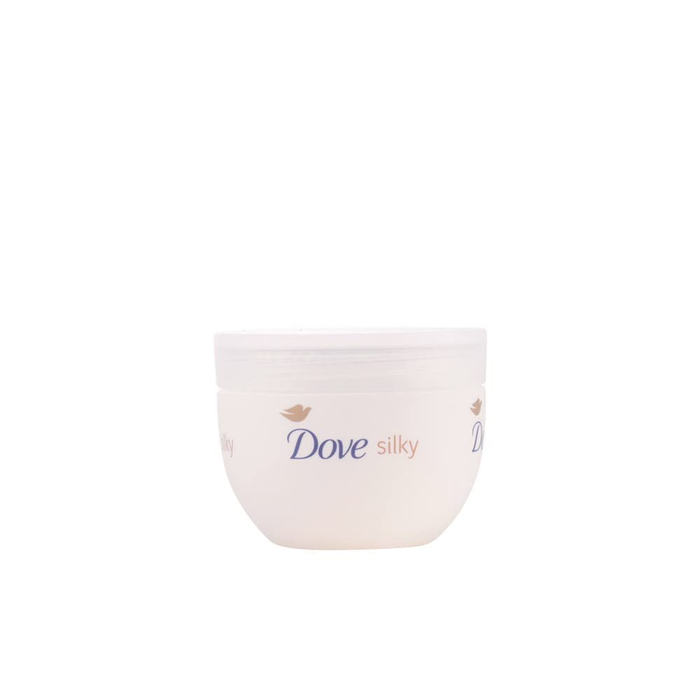 Dove Silky Nourishment front tub showing label and creamy texture benefit