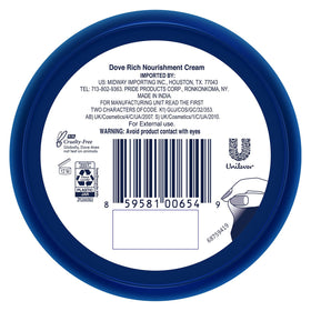 Dove cream texture close-up with smooth finish that delivers deep hydration