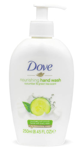 Three Dove bottles side by side showing size and variety benefit