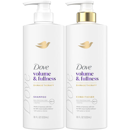 Dove front packaging showing set and benefits for fuller hair