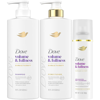 Dove front packaging showing set and fuller-hair benefit