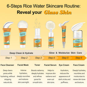 DOYEEWO rice water toner bottle with drop demonstrating prepping skin for hydration