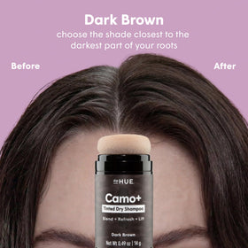 dpHUE built-in puff applicator detail for precise root coverage benefit