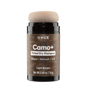 dpHUE front packaging of Camo+ Light Brown showing product and puff for easy touch-ups