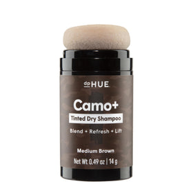 dpHUE front packaging showing Medium Brown tinted dry shampoo for quick refresh