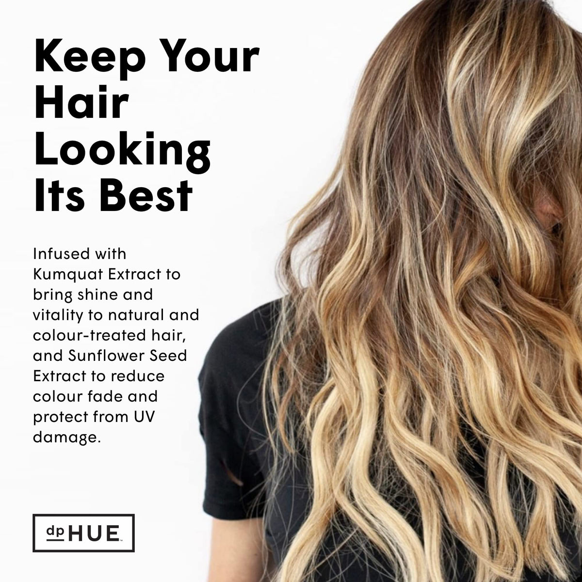 dpHUE bottle in shower setting showing in-routine color care benefit