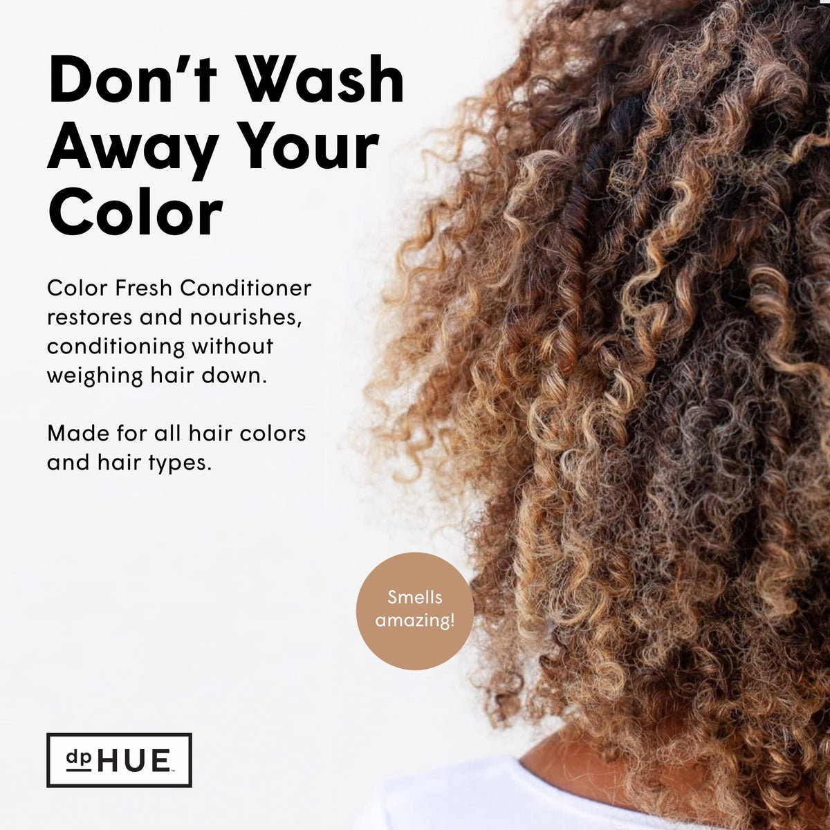 dpHUE creamy conditioner texture displayed to show lightweight, hydrating feel