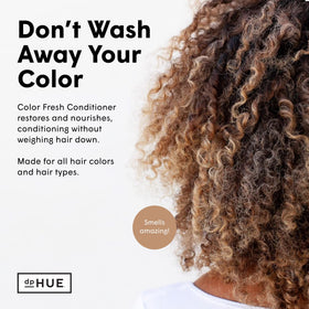 dpHUE creamy conditioner texture displayed to show lightweight, hydrating feel