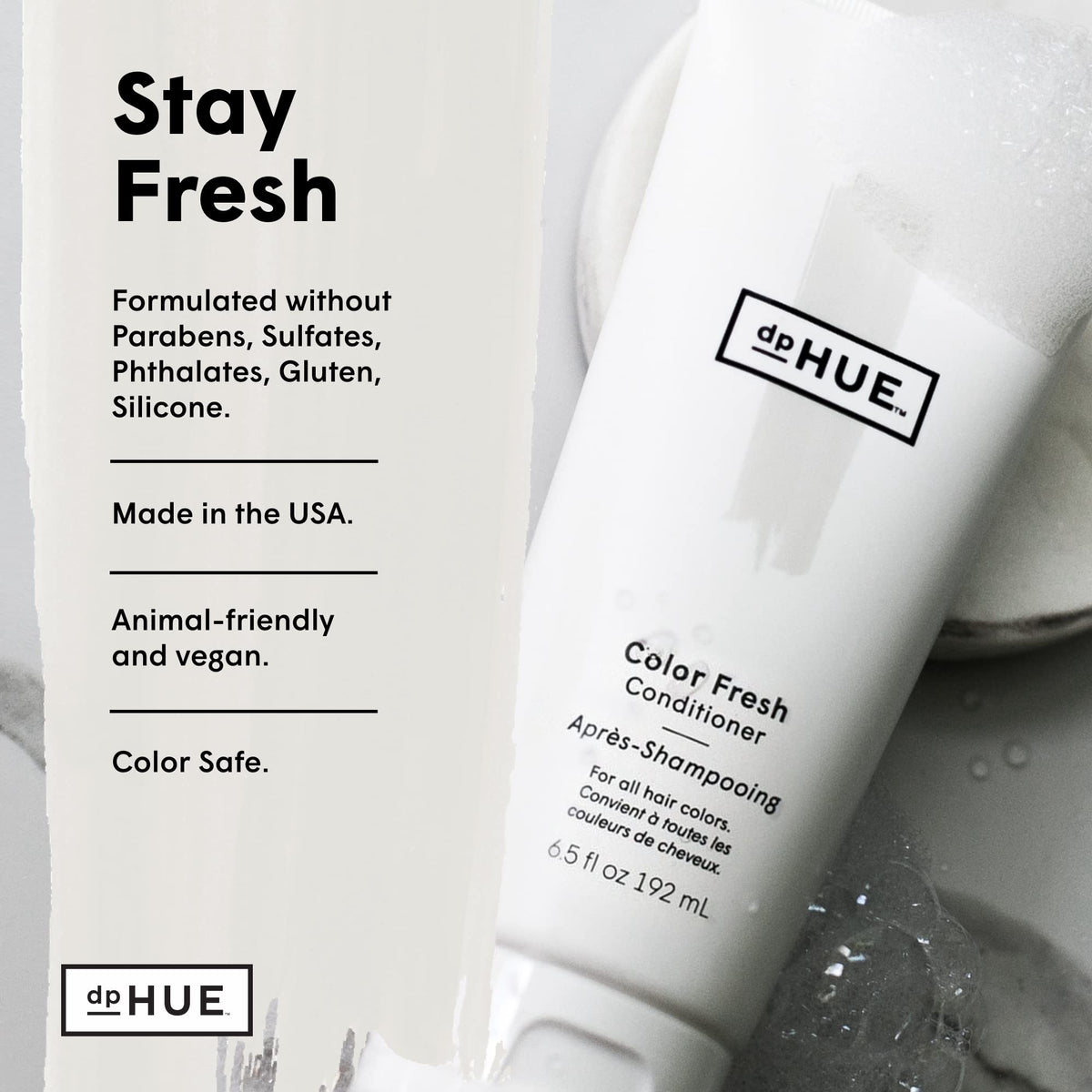 dpHUE application in hand demonstrating easy spread and smooth conditioning