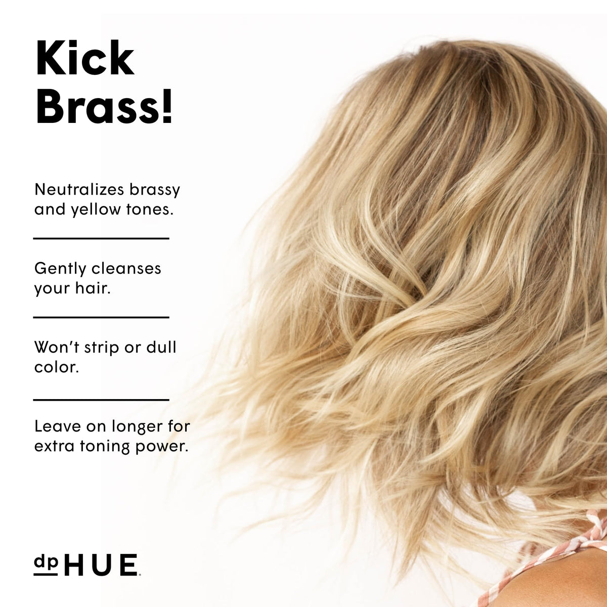 dpHUE label close-up displaying ingredients and sulfate-free benefits