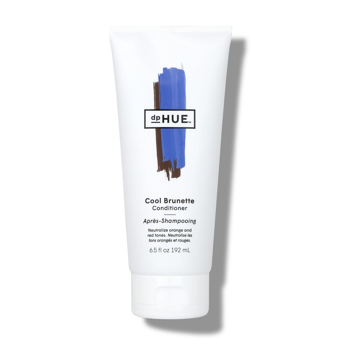 dpHUE front packaging showing product and benefits for cooler brunette tone