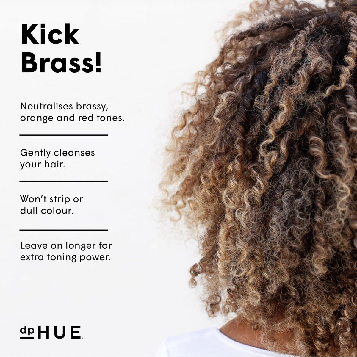 dpHUE pump nozzle close-up highlighting dispensing control and easy application benefit