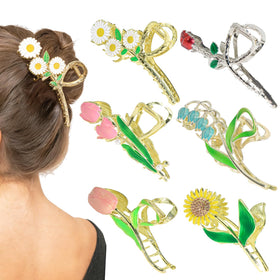 DPWCVM front view showing six floral clips and gift-ready presentation