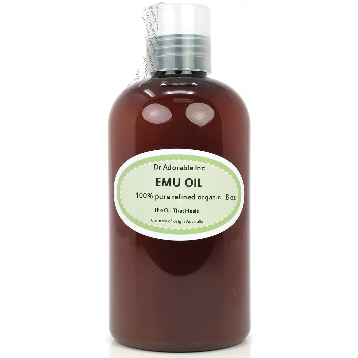 Dr Adorable front bottle 8 oz displaying label and organic origin benefits