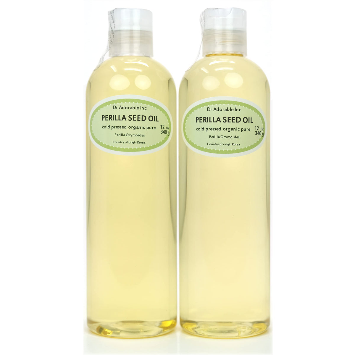 Dr Adorable front packaging showing two 12 oz bottles and organic label benefits