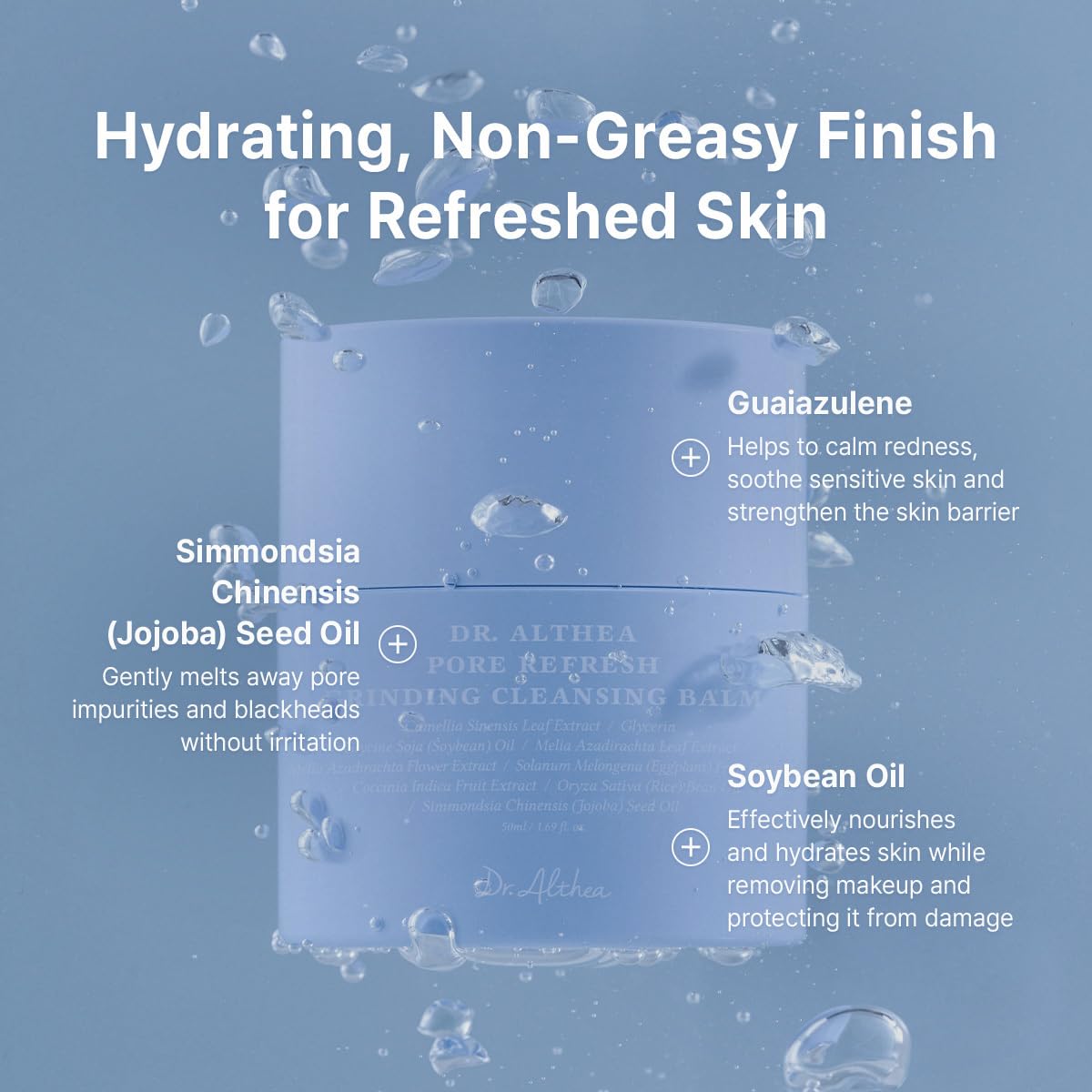 Dr.Althea balm spread on fingers demonstrating effortless application and quick makeup breakdown