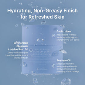 Dr.Althea balm spread on fingers demonstrating effortless application and quick makeup breakdown