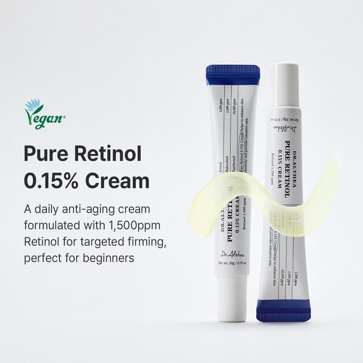 Dr.Althea cream texture close-up illustrating lightweight fast absorption