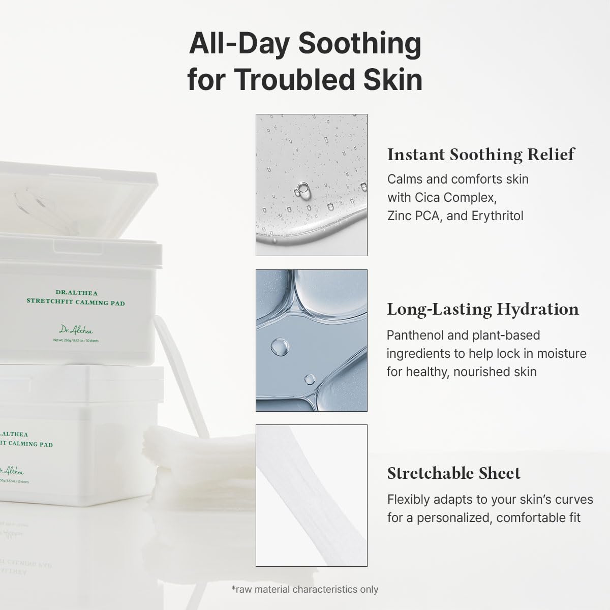 Dr.Althea serum drop on skin highlighting fast absorption benefit