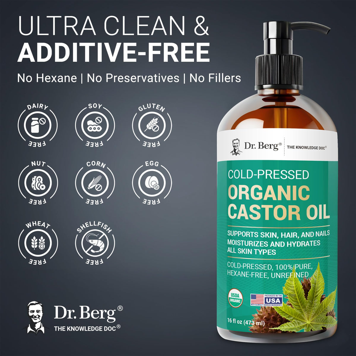 Dr. Berg applied to scalp demonstrating moisturizing and conditioning benefits